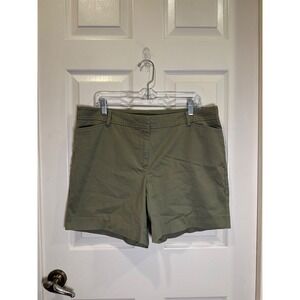 Talbots‎ Women's Perfect Short Olive Green Flat Front Casual Shorts Size 16P